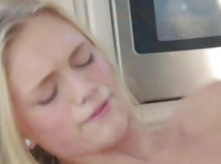 Quickie in the kitchen with enamoring 19 yo teen alex grey