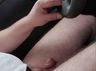 car jerk HUGE CUM!