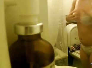 bagno, amatoriali, videocamera, voyeur, doccia, solitari, brunette