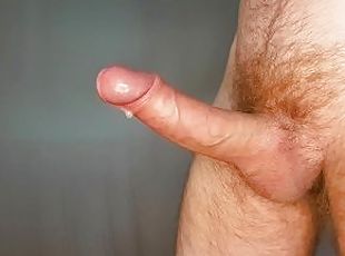 Closeup edging of big cock