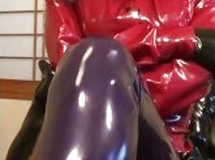 asiatisk, amatør, bdsm, fetish, latex, solo, bondage, gummi