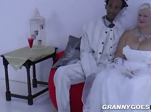 Grandma Bride Suck Black Male Stick - Interracial In