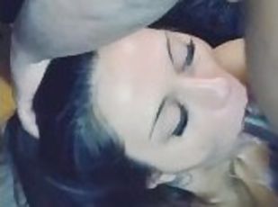 Fat ass latina gets mouth hard core fucked and takes fat load in mo...