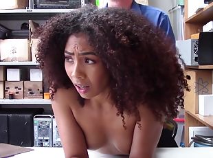 Ebony Young Girl Thief With An Afro Busted Stealing And Make Love -...