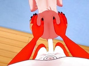 dilettant, anal-sex, blasen, beule-schuss, japanier, creampie, beule, anime, 3d, raue