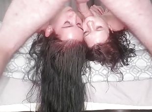 amatør, blowjob, deepthroat, trekant, pov, fetisj, brunette, små-pupper