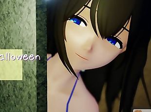 publiczne, hardcore, hentai, 3d, halloween