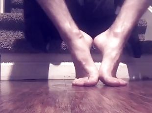 Rubbing feet with oil, the angles!!