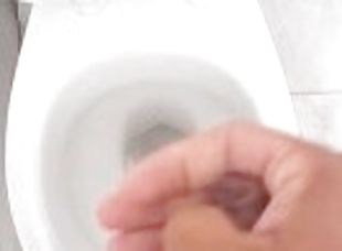 cumshot my dick in the toilet
