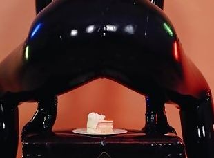 milf, pornostjerne, pov, blond, fetisj, latex, alene, gummi