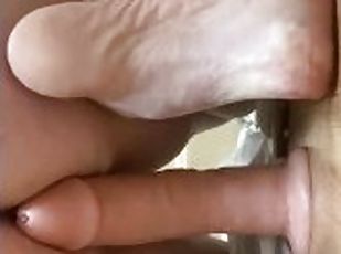 Blonde Bitch Takes 9 Inch Big Daddy Dildo And Big Cock While Playin...