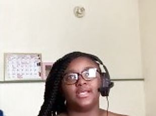 Ebony Bbw Teases While Gaming