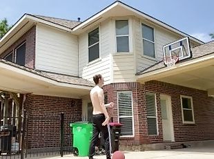 Skinny Athlete Shoots Hoops Half Naked In Texas Heat