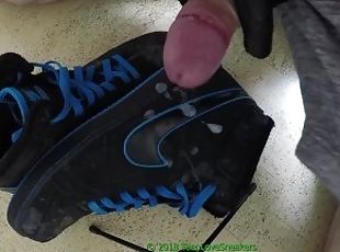 Cum with Adidas Gloves on Nike Backboard