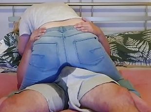 ? New Video! Horny Girl Pissing Her Jeans Over Boyfriends Lap While...