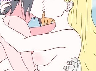 Ino kisses Sasuke while he shoves his cock in her pussy - Naruto un...