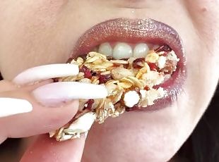 ASMR Sensually Eating a Granola Bar Close Up Sounds by Pretty MILF ...