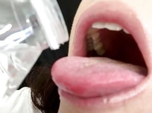 ASMR Sensually Drinking Water by Pretty MILF Mouth Close Up Fetish ...