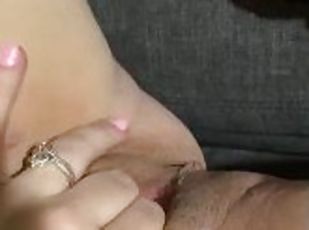 Fingering my tight pink pussy