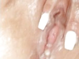 Slut Wife Fingers her NASTY Creamy Pussy after Creampie! Close up A...