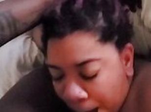 girl with locs gets face fucked