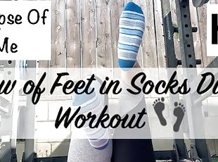 view of feet in socks during workout (foot fetish) - GlimpseOfMe