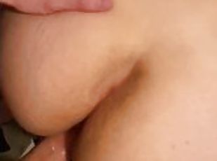 doggy, muschi, erotisch-mutti, creampie, gesichtspunkt, ehemann, beule, weiß, nass, glied