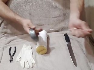 How to make and use a masturbator for men. Handmade anus. Artificia...