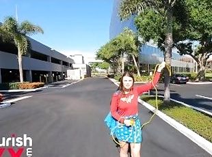 Wonder Woman catches her Cheating Man and gets creampied - Anastasia Rose