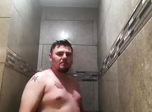 mandi, amatir, homo, gemuk, mandi-shower, seorang-diri, realitas, tato, penis