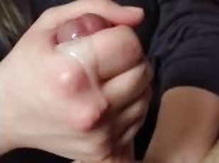 Homemade handjob and ball squeeze makes me cum