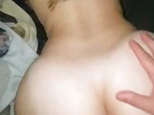 Pawg sits on my dick and gets cum on her ass