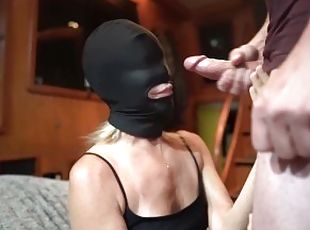 My gag mask. I beg him to Face Fuck me, make me Gag and Cum in my T...