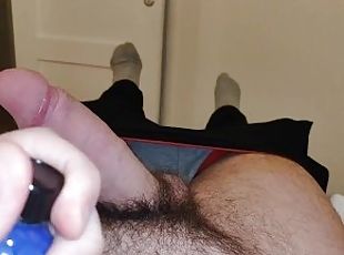 hårete, amatør, cumshot, stor-pikk, homofil, handjob, cum, europeisk, euro, sperm