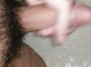 Guy Jerking off & Cumming for you in the Shower, Uncircumcised Cock...
