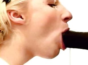 Adorable blonde and a very big black cock