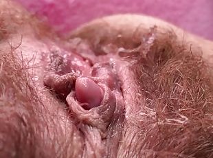 clito, poilue, masturbation, orgasme, chatte-pussy, giclée, amateur, point-de-vue, solo, gros-plan