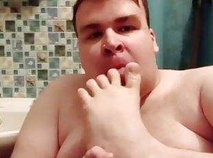 masturbation, fötter, fetisch, footrunk