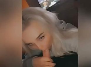 amatör, brudar, avsugning, avrunkning, par, sväljer, pov, blond