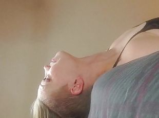 deepthroat, slyna, sprut, blond, oral, gagging, hårt