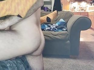 Daddy shows off his hairy cheeks during accidental recording...creampie at the end