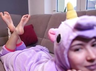 Cosplay BIG teen feet teasing POV (POV foot worship, young feet, un...