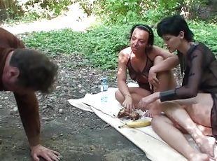 Hanna and her friend Jacky have a lesbian picnic in the forest.