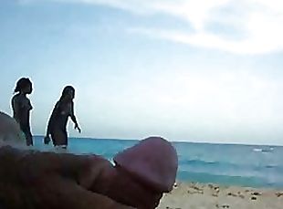 Guy Jerking Off In The Beach