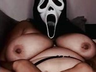 gros-nichons, masturbation, giclée, amateur, latina, culotte, collège, solo, halloween