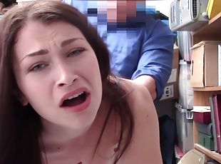 Cop Undresses And Fucks Young Brunette In Shaved Pussy With Jennife...