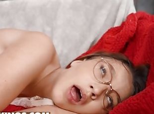 nippel, muschi, blasen, junge, beule, durchdringend, kuh-mädchen, brunette, wirklichkeit, nerdy