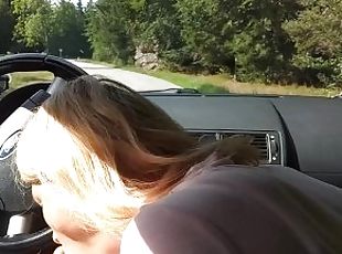 Milf sucking dick on the parking by the public road. Public sock su...