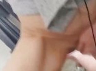 Intense orgasm on bathroom counter top leaves my pussy throbbing and soaked with cum