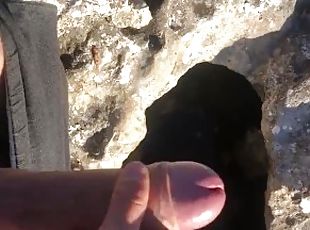 masturbation, en-plein-air, amateur, mature, ejaculation-sur-le-corps, énorme-bite, branlette, secousses, horny, solo